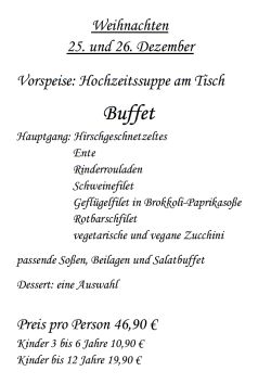Weihnachtsbuffet 25.+26.12.2025